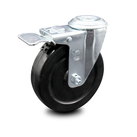 SERVICE CASTER 5 Inch Hard Rubber Wheel Bolt Hole Caster with Total Lock Brake SCC-BHTTL20S514-HRS